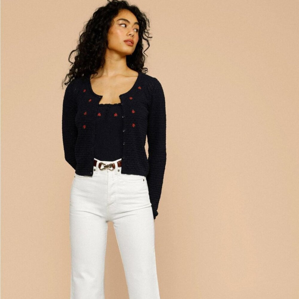 Rouje Navy Giovanna Cardigan - Picture 3 of 8